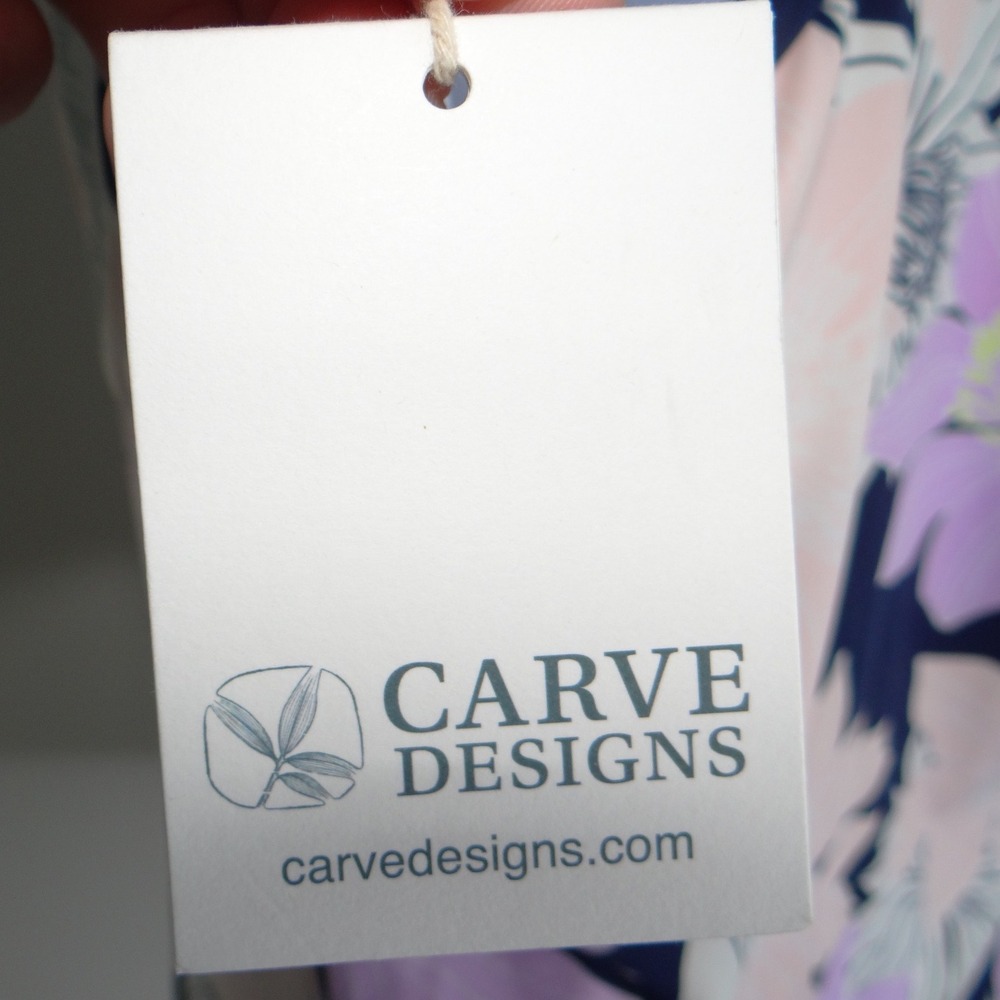 NWT-Carve Designs Stinson Tankini Top Bolinas Floral Navy Lavender Small - Picture 2 of 7
